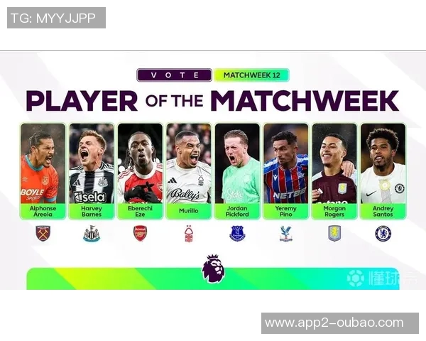 英超第12轮MVP候选名单出炉埃泽安德烈桑托斯皮克福德争夺荣誉